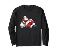 Divertido Disfraz de Resaca para Dormir con Este Aspecto de Papá Noel Manga Larga