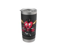 Divertido disfraz de tambor de corazón para amantes de los ritmos y los tambores Vaso térmico de acero inoxidable de doble pared