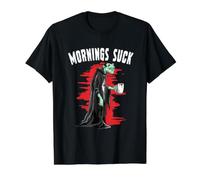 Divertido Disfraz de Vampiro de mañanas chupar Drácula de Halloween Camiseta gráfica económica, Hombre, Negro, XL
