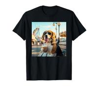 Divertido Disfraz Vintage de Beagle Boba Tea Bubble para niños y niñas Camiseta