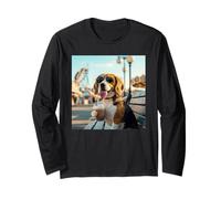 Divertido Disfraz Vintage de Beagle Boba Tea Bubble para niños y niñas Manga Larga