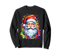 Divertido, divertido y divertido Papá Noel Tie Dye Colorido Arte navideño Sudadera