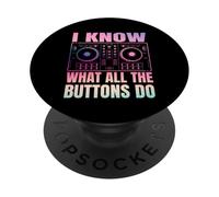 Divertido DJ Art Hombres Mujeres Productor Musical Disc Jockey Lover DJ PopSockets PopGrip Adhesivo