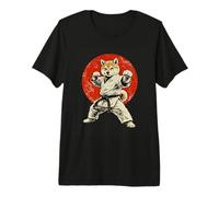 Divertido Dojo Retro para Perros de Artes Marciales Shiba Inu Karate Master Camiseta Premium