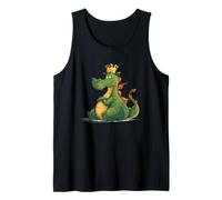 Divertido dragón Gordo con Corona para los Amantes de los Dragones de Dibujos Animados Camiseta sin Mangas