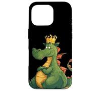 Divertido dragón Gordo con Corona para los Amantes de los Dragones de Dibujos Animados Carcasa para iPhone 16 Pro