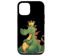Divertido dragón Gordo con Corona para los Amantes de los Dragones de Dibujos Animados Carcasa para iPhone 12/12 Pro