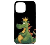 Divertido dragón Gordo con Corona para los Amantes de los Dragones de Dibujos Animados Carcasa para iPhone 13 Pro MAX