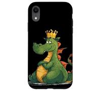 Divertido dragón Gordo con Corona para los Amantes de los Dragones de Dibujos Animados Carcasa para iPhone XR