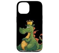 Divertido dragón Gordo con Corona para los Amantes de los Dragones de Dibujos Animados Carcasa para iPhone 14