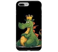 Divertido dragón Gordo con Corona para los Amantes de los Dragones de Dibujos Animados Carcasa para iPhone 7 Plus/8 Plus