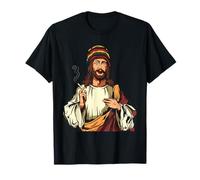 Divertido drogadicto Jesús | Cannabis THC CBD Cáñamo Camiseta