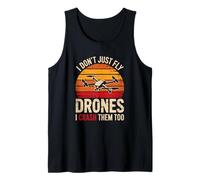 Divertido Drone Piloto Humor Drone se Estrella RC Volando Camiseta sin Mangas