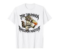 Divertido Drunk Raccoon Master Karate Camiseta