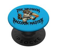 Divertido Drunk Raccoon Master Karate PopSockets PopGrip Adhesivo