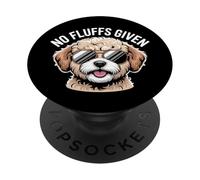 Divertido dueño de perro Maltipoo sin pelusas dado juego de palabras PopSockets PopGrip Adhesivo