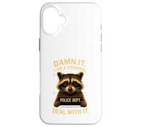 Divertido Dulce Raccoon Search Photo Police Gift Carcasa para iPhone 16 Plus