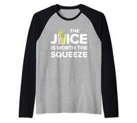 Divertido El Jugo Vale la pena Exprimir Dieta Saludable de Jugo Camiseta Manga Raglan