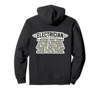 Divertido Electricista Definición Maestro Trabajador Eléctrico Broma Sudadera con Capucha