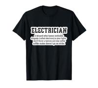 Divertido Electricista Definición Trabajador Eléctrico Maestro Broma Camiseta