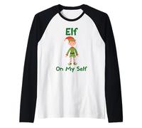 Divertido Elfo navideño en mi Propio Polo Norte Humor Camiseta Manga Raglan