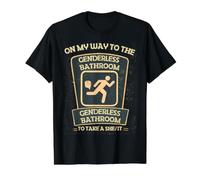 Divertido en mi Camino al baño sin género para Tomar una Ella/It Camiseta gráfica económica, Hombre, Negro, M