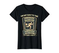 Divertido en mi Camino al baño sin género para Tomar una Ella/It Camiseta gráfica económica, Mujer, Negro, S