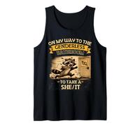 Divertido en mi Camino al baño sin género para Tomar una Ella/It Camiseta sin Mangas