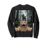 Divertido Encuentro con un Gato, un velocirraptor, un ovni en el Bosque Sudadera