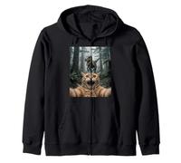 Divertido Encuentro con un Gato, un velocirraptor, un ovni en el Bosque Sudadera con Capucha