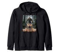 Divertido Encuentro con un ovni en el Bosque con una Selfie de Gato Sudadera con Capucha