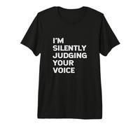 Divertido Entrenador Vocal Cantando Profesor Terapeuta de Voz juzgar Camiseta Premium