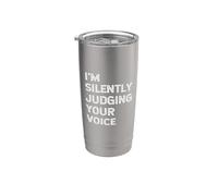 Divertido entrenador vocal cantando profesor terapeuta de voz juzgar Vaso térmico de acero inoxidable de doble pared