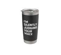Divertido entrenador vocal cantando profesor terapeuta de voz juzgar Vaso térmico de acero inoxidable de doble pared