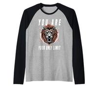 Divertido entrenamiento de león naranja Calistenics Your Only Limit Camiseta Manga Raglan