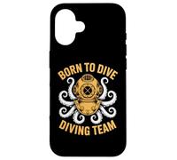 Divertido Equipo de Buceo Octopus Buceo Equipo de Buceo Nacido para bucear Carcasa para iPhone 16