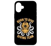 Divertido Equipo de Buceo Octopus Buceo Equipo de Buceo Nacido para bucear Carcasa para iPhone 16 Plus