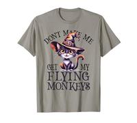 Divertido Equipo de Monos voladores Gato Bruja Mago Salvaje Halloween Camiseta
