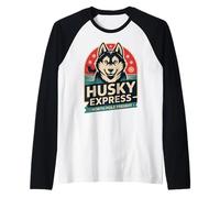Divertido Equipo de Trineo Husky - Mushers & Husky Lovers Camiseta Manga Raglan