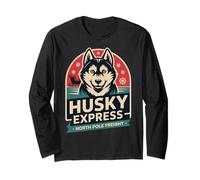 Divertido Equipo de Trineo Husky - Mushers & Husky Lovers Manga Larga
