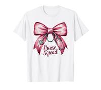 Divertido escuadrón de Enfermeras Bow Love Valentine Coquette RN NP ICU Life Camiseta