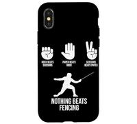 Divertido esgrima espada esgrima roca papel tijeras mano juego Carcasa para iPhone X/XS