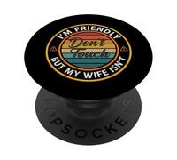 Divertido Esposo Soy Amable Pero mi Esposa no se Toca PopSockets PopGrip Adhesivo