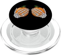 Divertido Esqueleto Mano Halloween Naranja Frutas niñas Mujeres PopSockets PopGrip para MagSafe