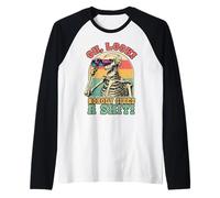 Divertido Esqueleto Oh Mira Nadie da un S Sarcasmo Halloween Camiseta Manga Raglan