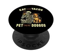 Divertido Esqueleto Perro Come esos Tacos Mascota esos PopSockets PopGrip Adhesivo