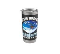 Divertido esquí alpino a través de la jubilación una pendiente a la vez Vaso térmico de acero inoxidable de doble pared