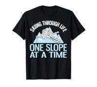 Divertido esquí Alpino a través de la Vida una Pendiente a la Vez Camiseta