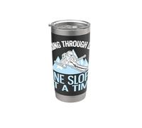 Divertido esquí alpino a través de la vida una pendiente a la vez Vaso térmico de acero inoxidable de doble pared