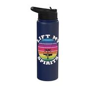 Divertido esquí alpino cuesta abajo Esquiador necesita vitamina Ski Lift Stainless Steel Insulated Water Bottle